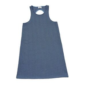 Zara Trafaluc Blue A-Line Geometric Textured Open Back Mini Dress